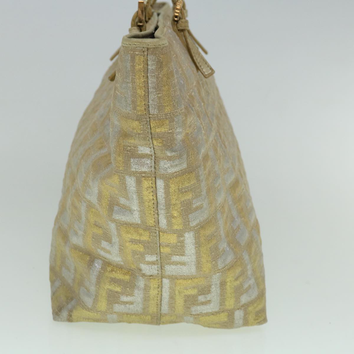 FENDI Zucca Canvas Tote Bag Gold Silver 59911