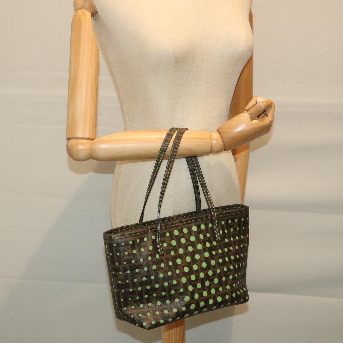 FENDI Zucca Canvas Tote Bag Black Brown 59947