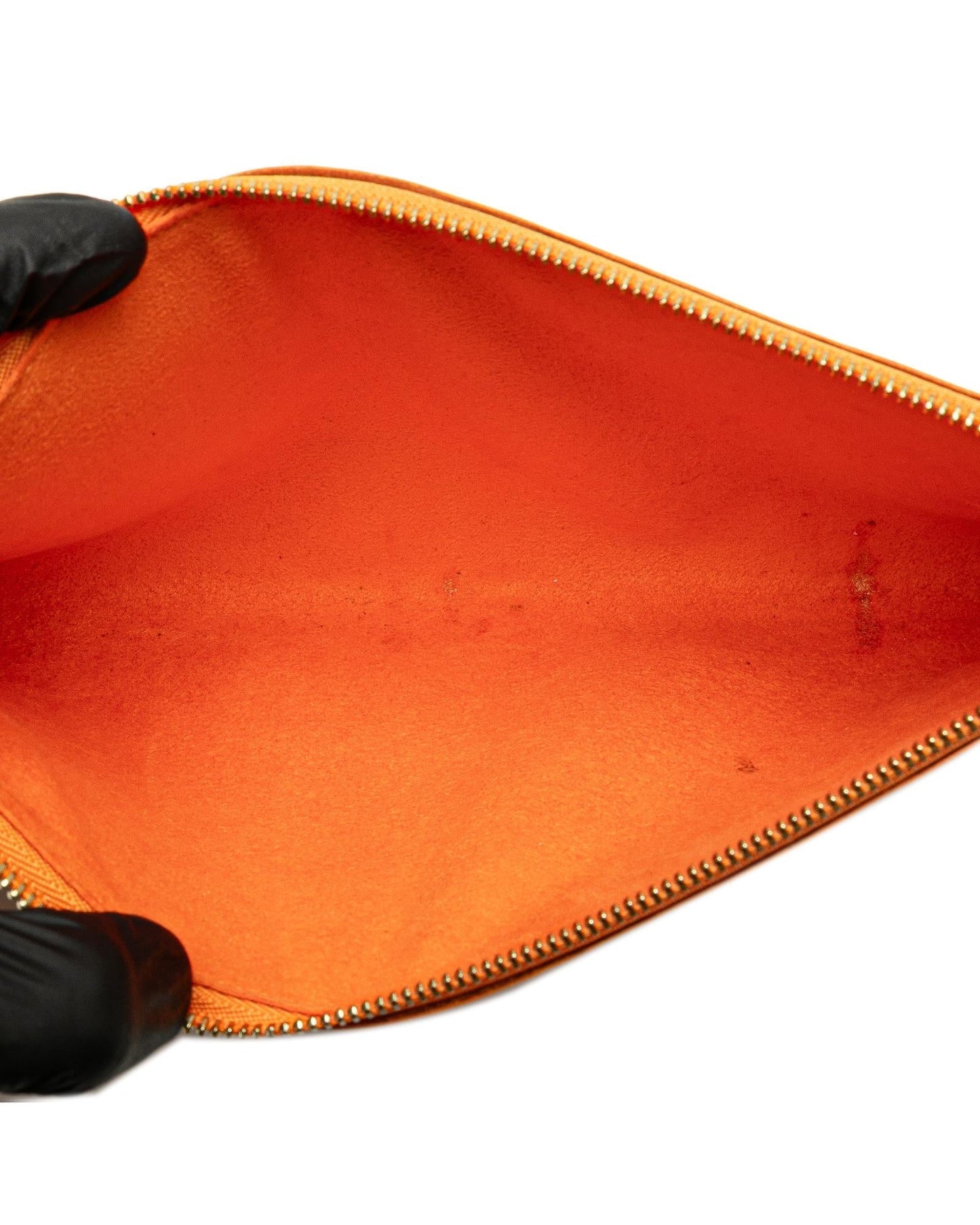 Epi Leather Pochette Accessoires with Flat Shoulder Strap and Top Zip Closure
