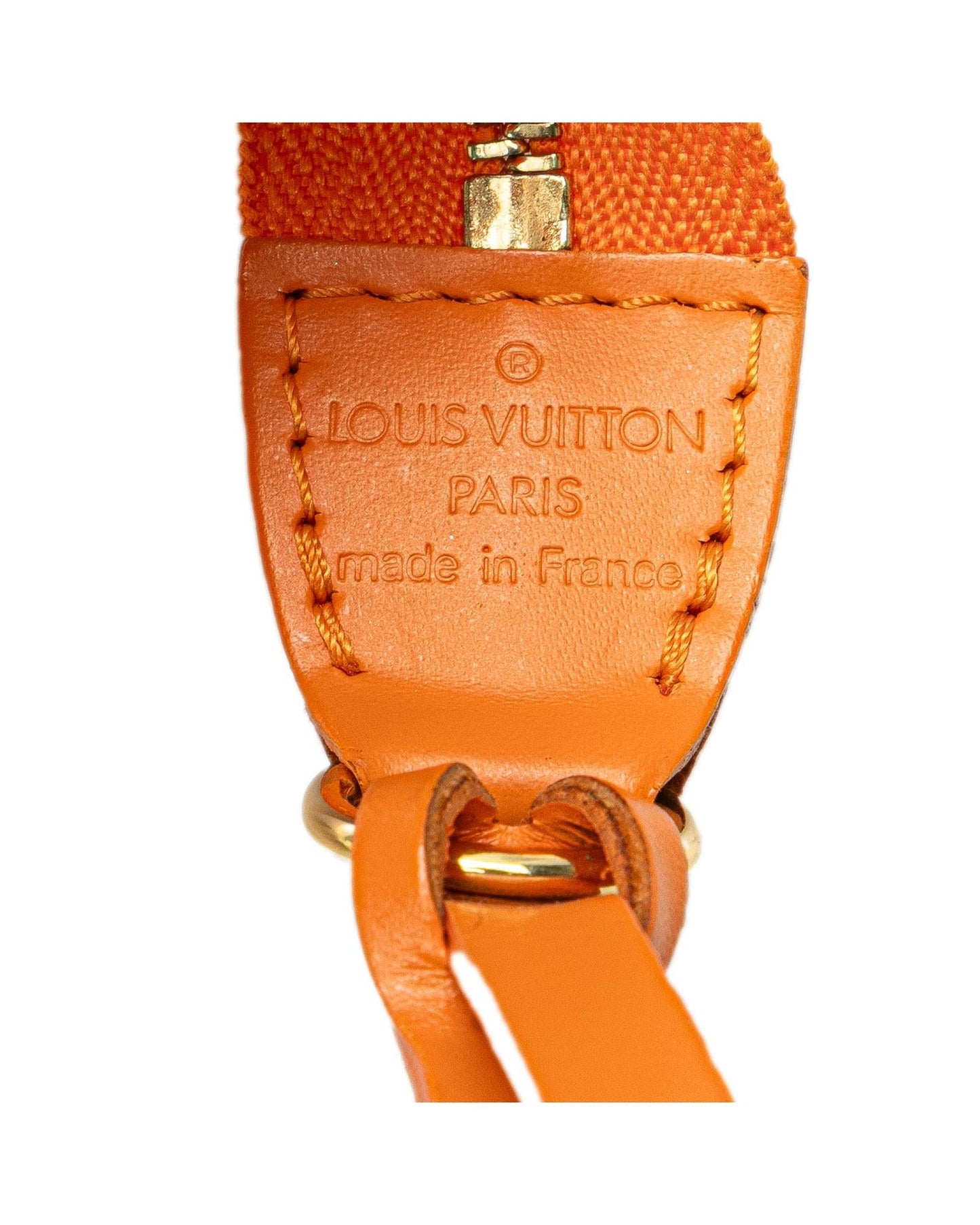 Epi Leather Pochette Accessoires with Flat Shoulder Strap and Top Zip Closure