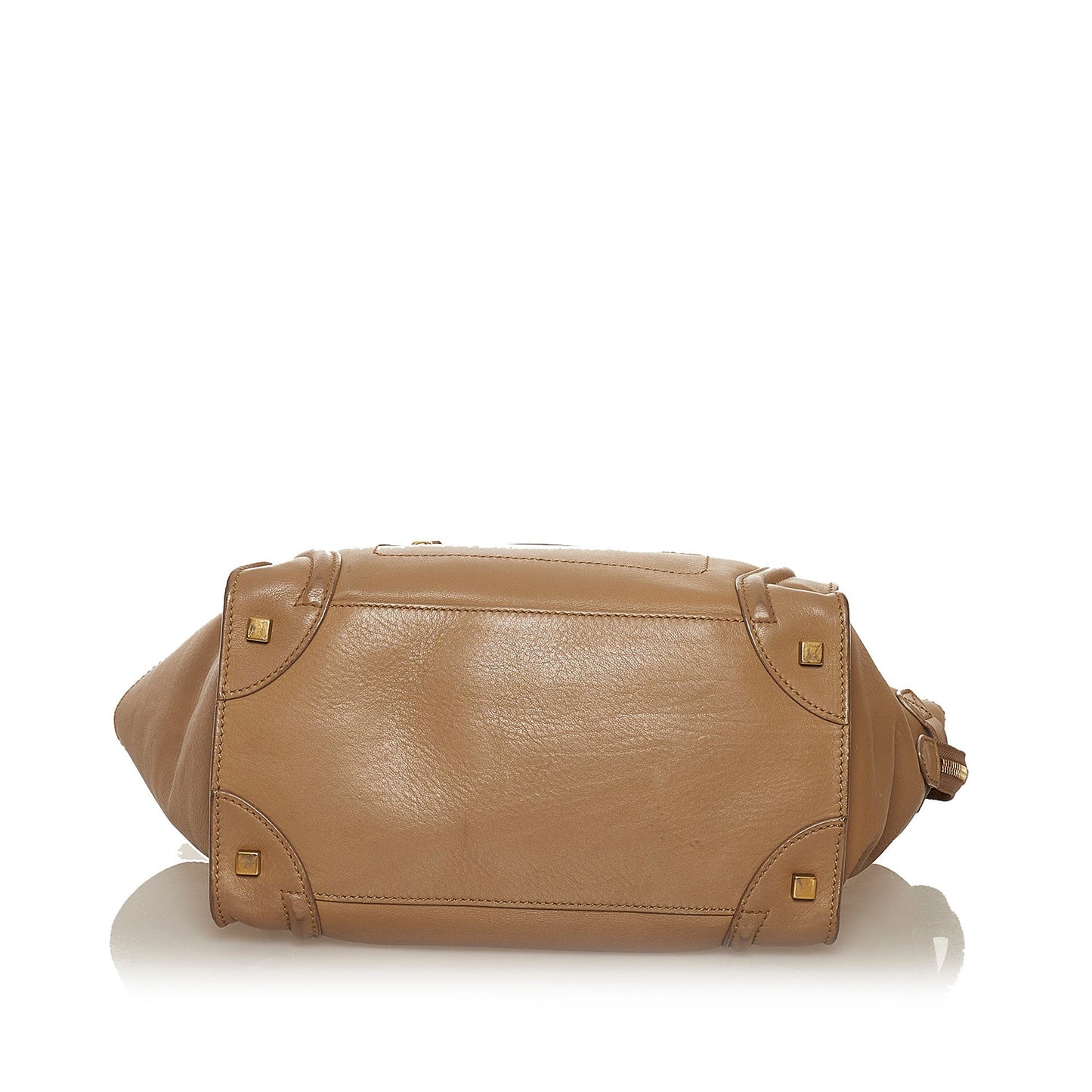 Tan Celine Micro Luggage Tote Leather Handbag
