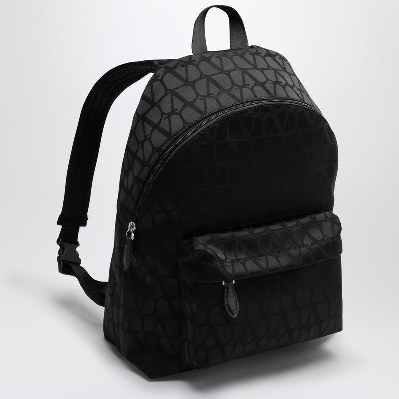 Valentino Garavani Black Backpack In Technical Fabric Toile Iconographe Men