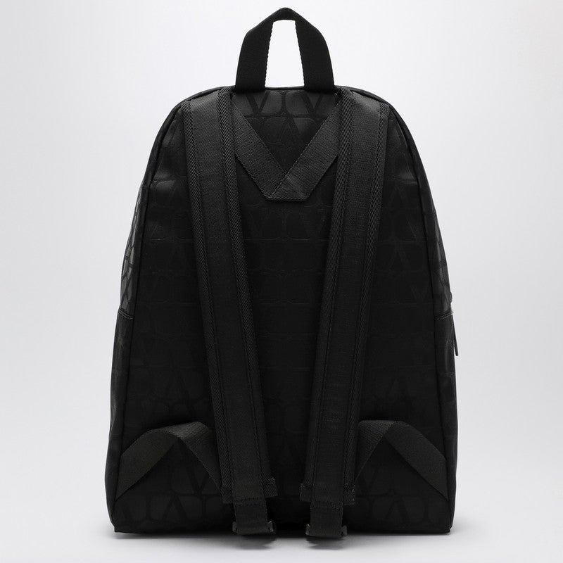 Valentino Garavani Black Backpack In Technical Fabric Toile Iconographe Men