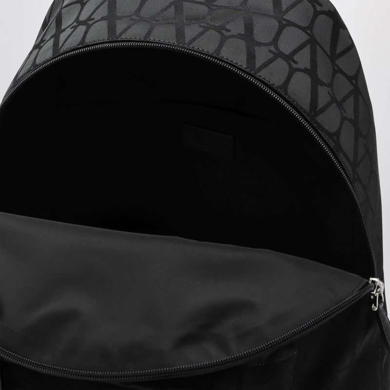 Valentino Garavani Black Backpack In Technical Fabric Toile Iconographe Men