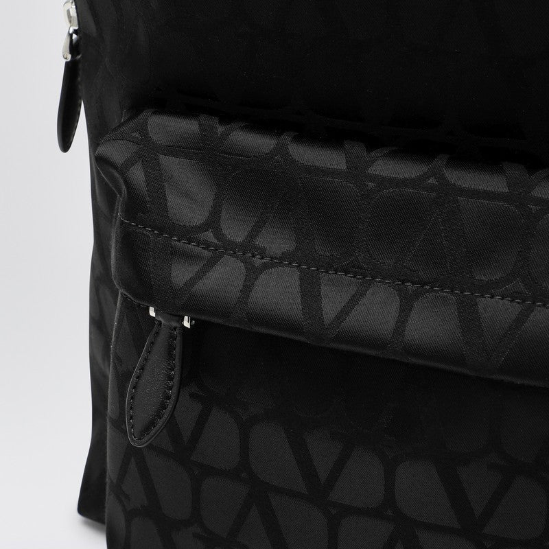 Valentino Garavani Black Backpack In Technical Fabric Toile Iconographe Men