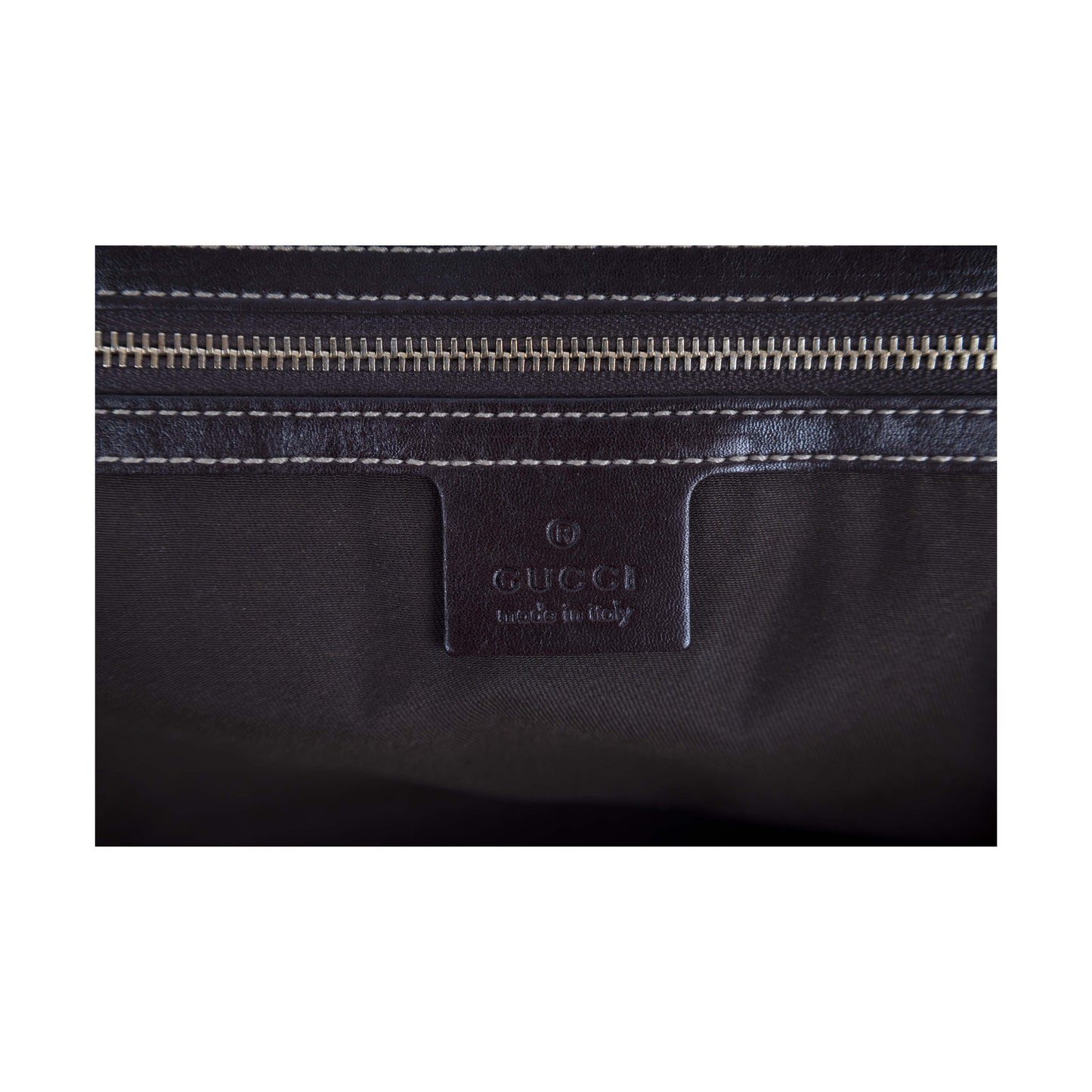 Gucci Dark Brown Leather GG Britt Boston Bag - '10s