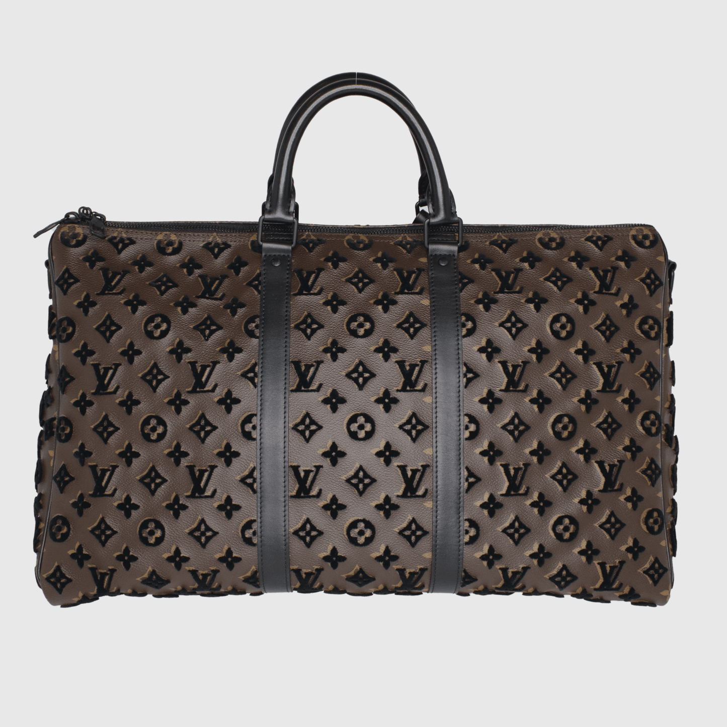 Brown/Black Monogram Tuffetage Limited Edition Keepall 50 Triangle Bandouliere