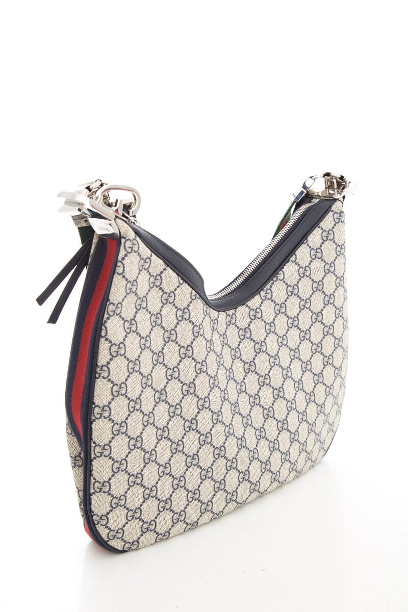 Gucci Navy Attache GG Supreme Handbag