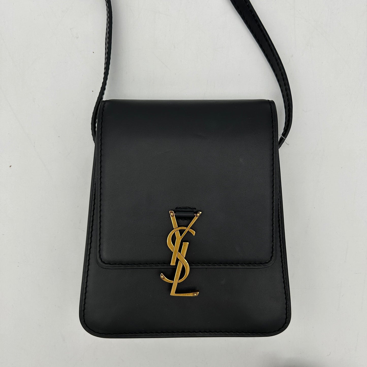 Saint Laurent Black Smooth Calfskin North South Kaia Satchel