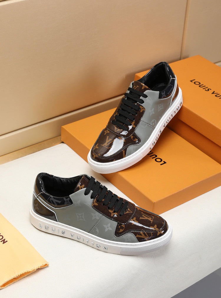 GLM - LUV GLMnogram Denim Brown And Gray Sneaker