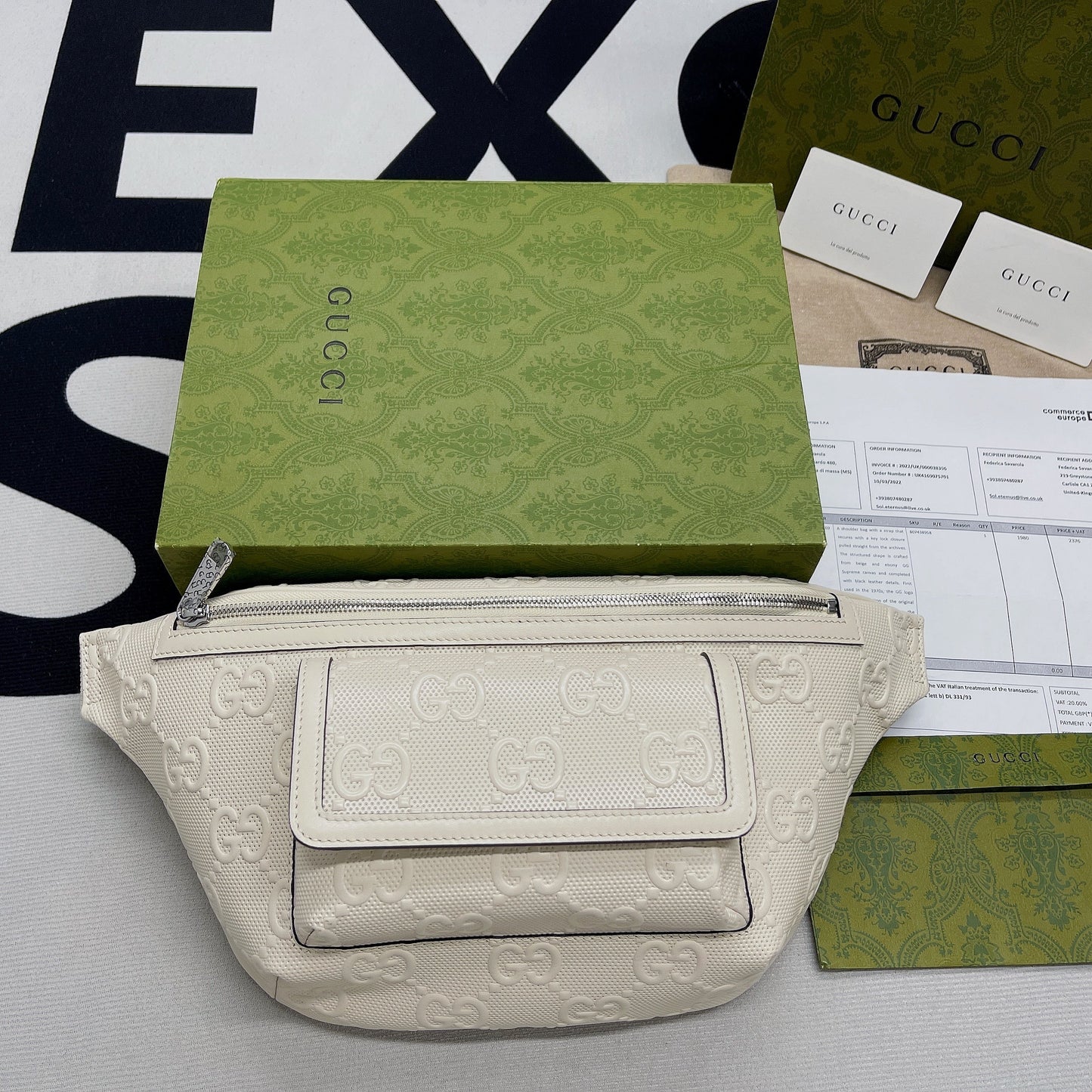 Glami Embossed Belt Bag White Glami Embossed For MenÃ‚Â  11in/28cm Glami