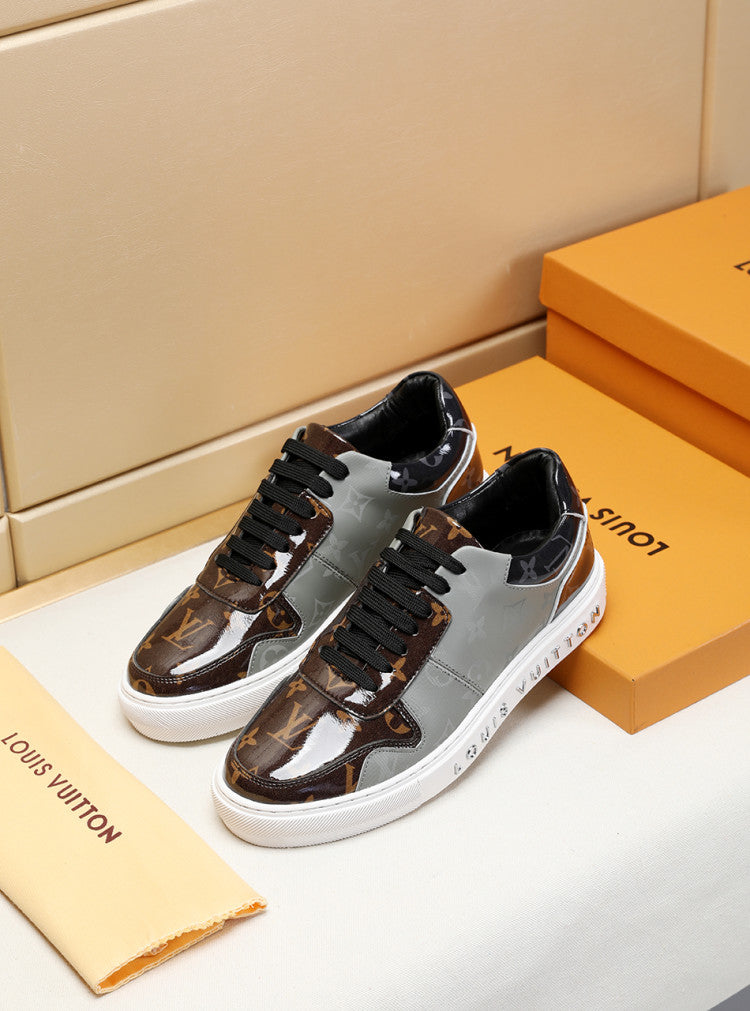 GLM - LUV GLMnogram Denim Brown And Gray Sneaker