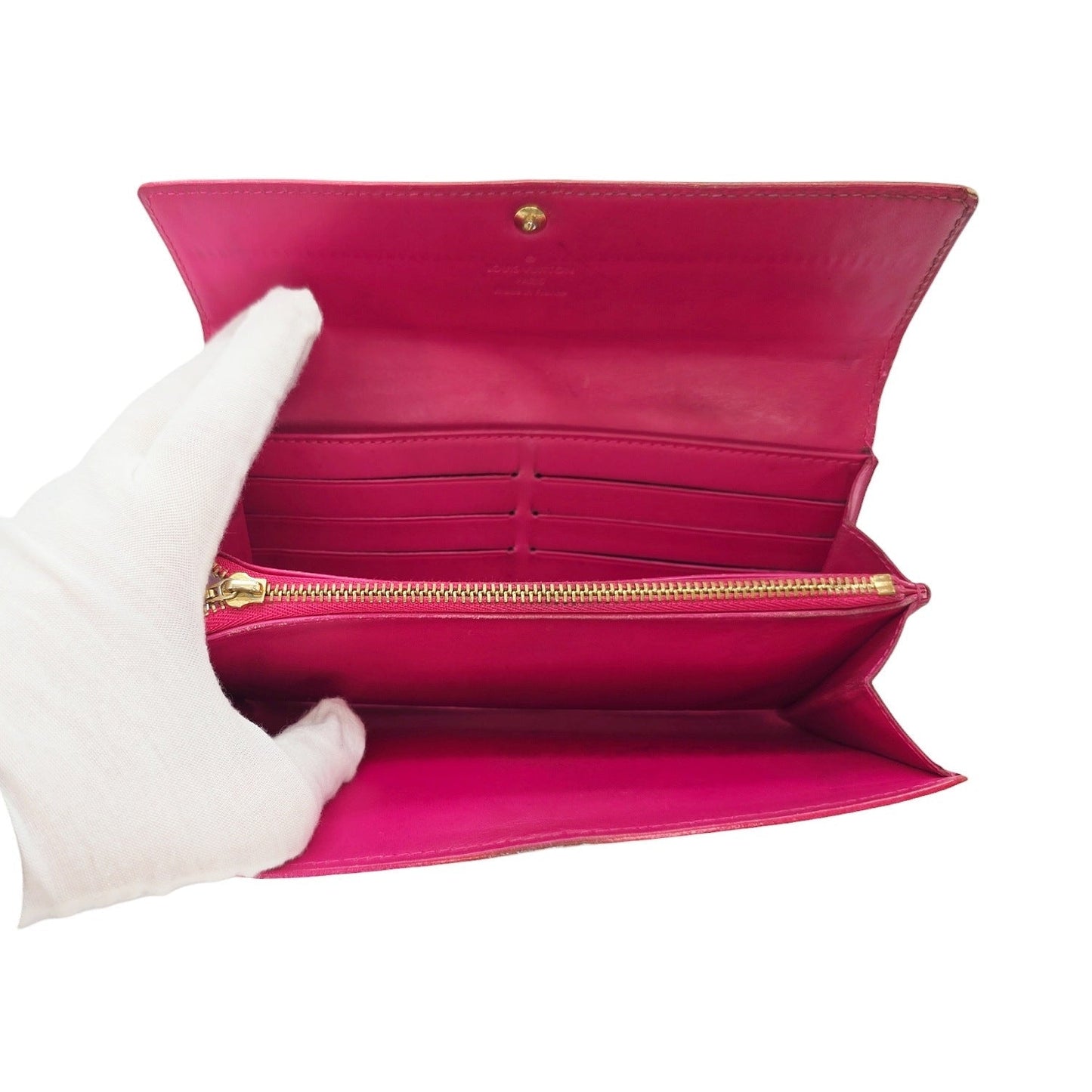 Louis Vuitton Monogram Sarah Vernis Wallet Rose Pop