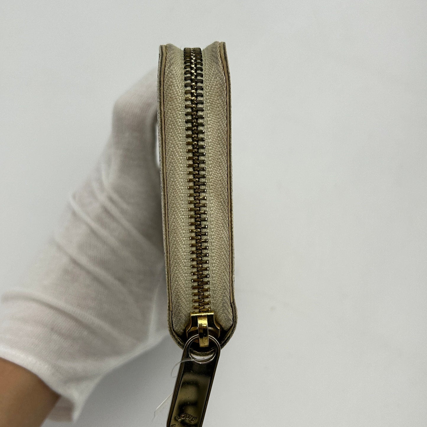 LOUIS VUITTON Zippy Wallet Round Long Zipper Coated Canvas Damier Azur Ivory 2101218245158