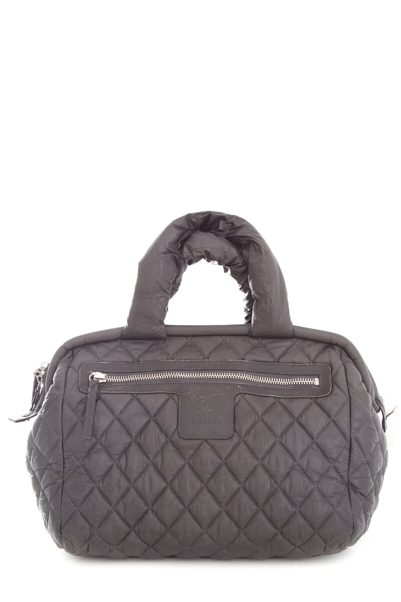 Chanel 2009 Winter Collection Grey Coco Cocoon Bowler Handbag