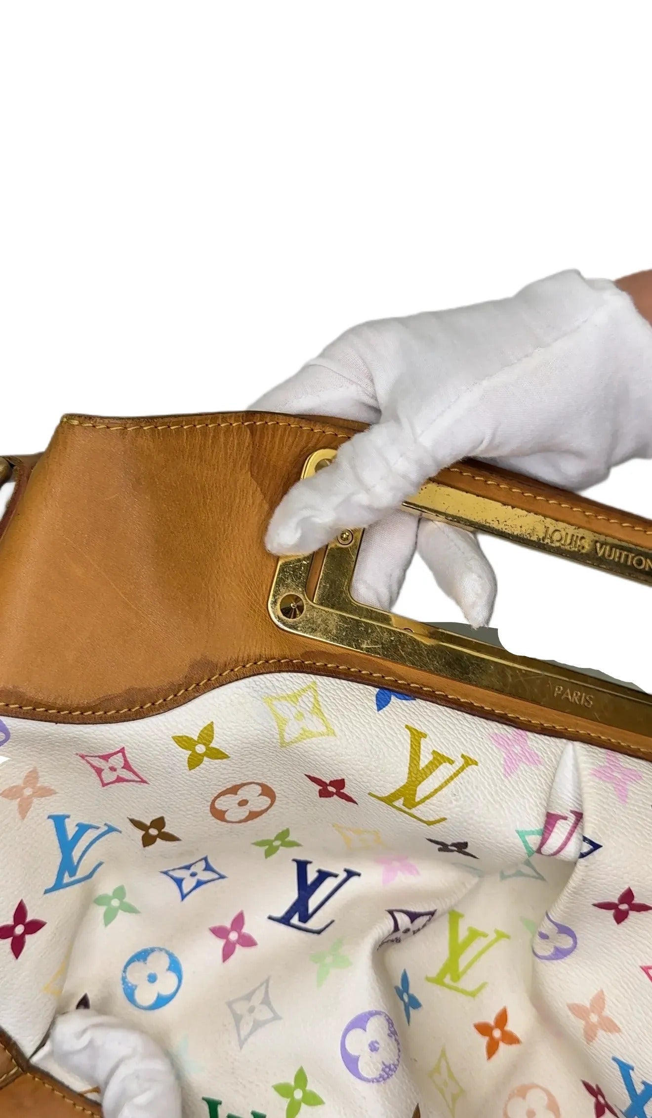 Louis Vuitton Monogram Multicolor Judy MM White Handbag
