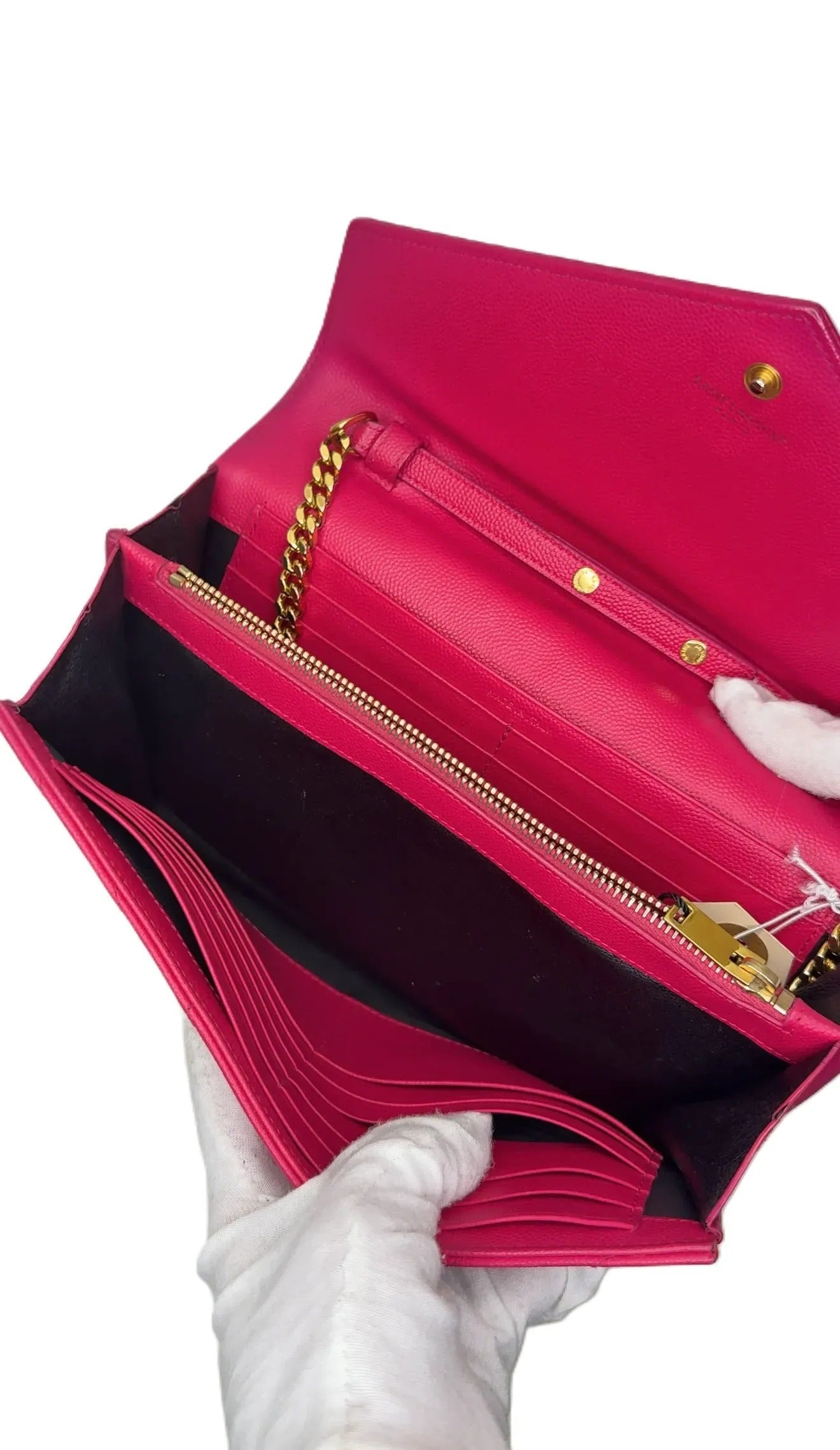 Saint Laurent Monogram MatelassÃƒÆ’Ã‚Â© Cassandre Wallet on Chain B4-36