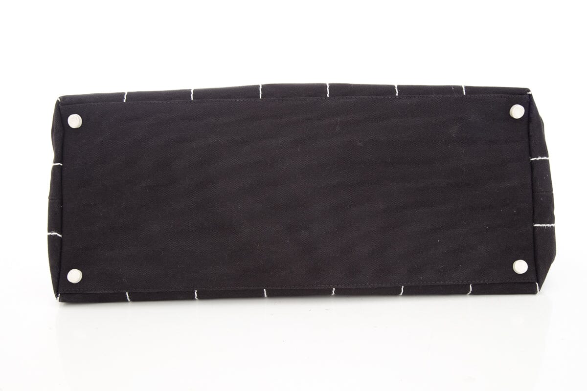 Chanel CC Canvas Black Quilt Large Tote
