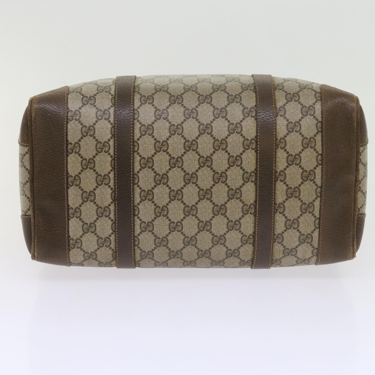 GUCCI GG Supreme Boston Bag PVC Leather Beige 60015