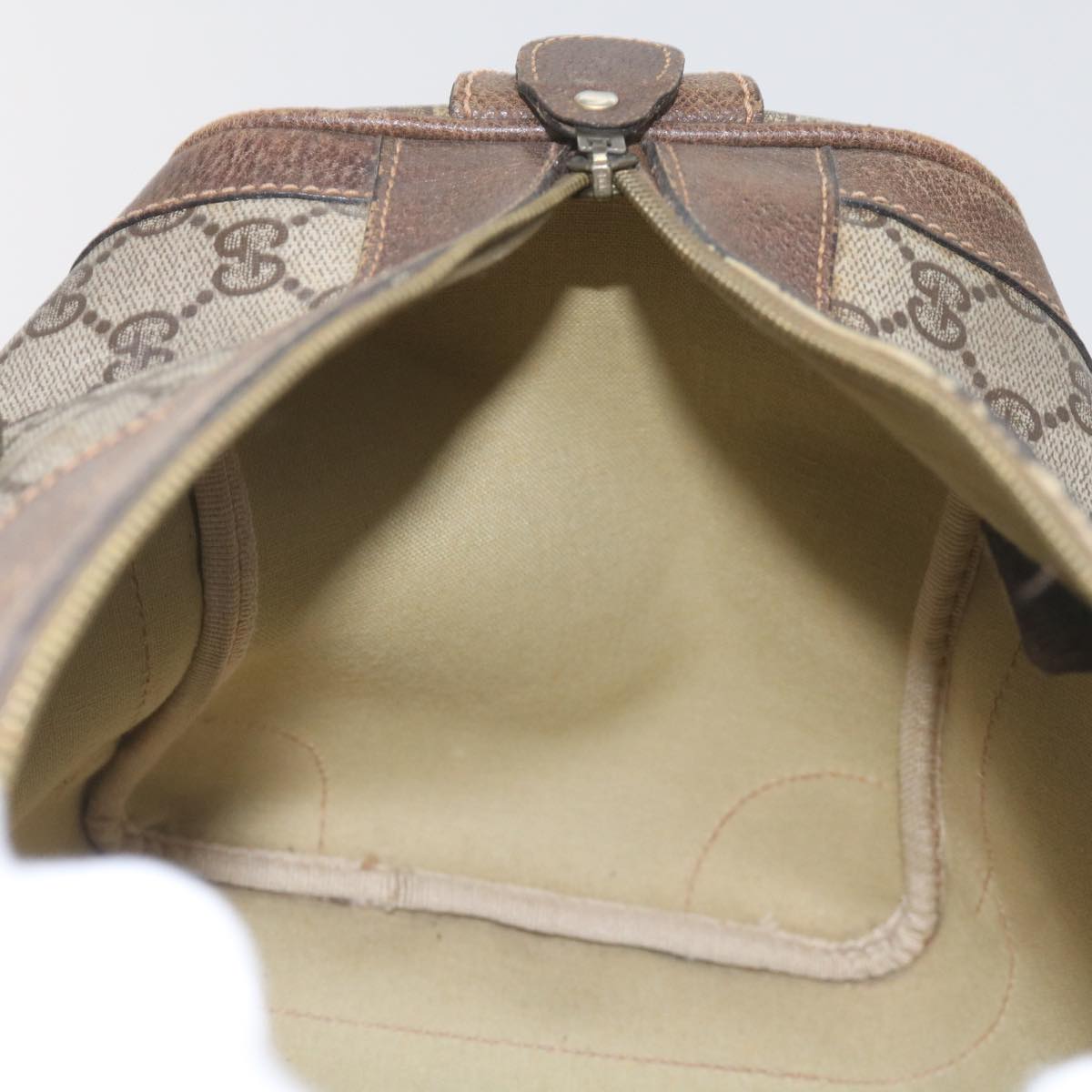 GUCCI GG Supreme Boston Bag PVC Leather Beige 60015