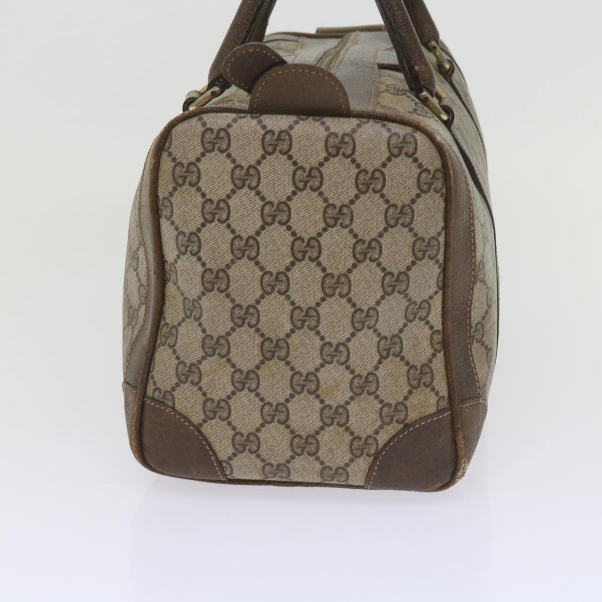 GUCCI GG Supreme Boston Bag PVC Leather Beige 60015
