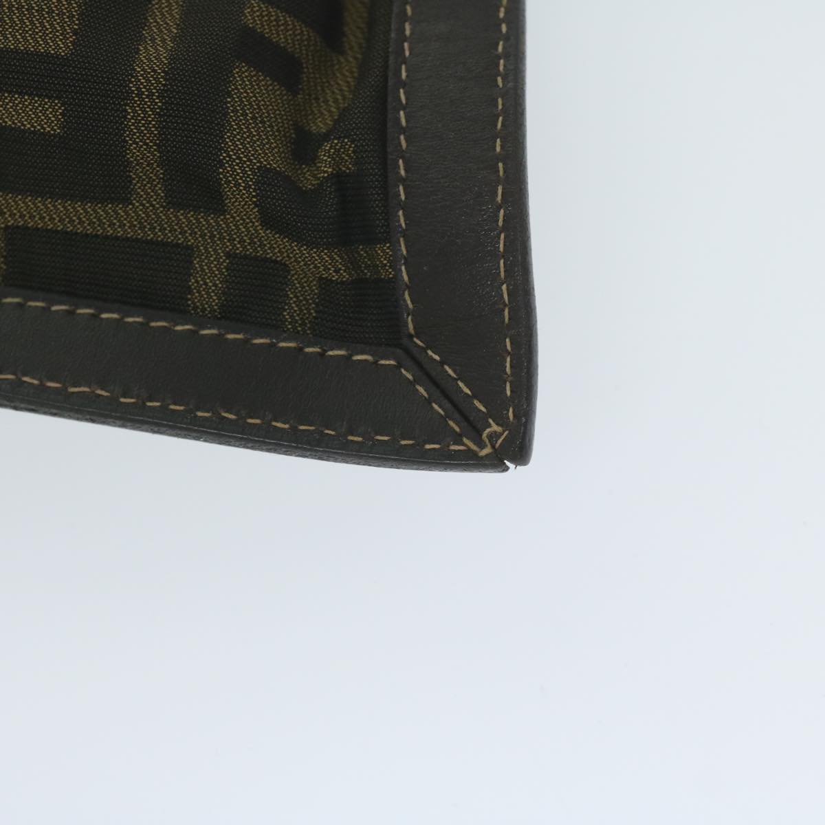 FENDI Zucca Canvas Clutch Bag Black Brown 60048