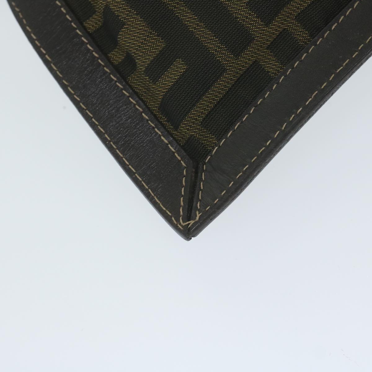 FENDI Zucca Canvas Clutch Bag Black Brown 60048