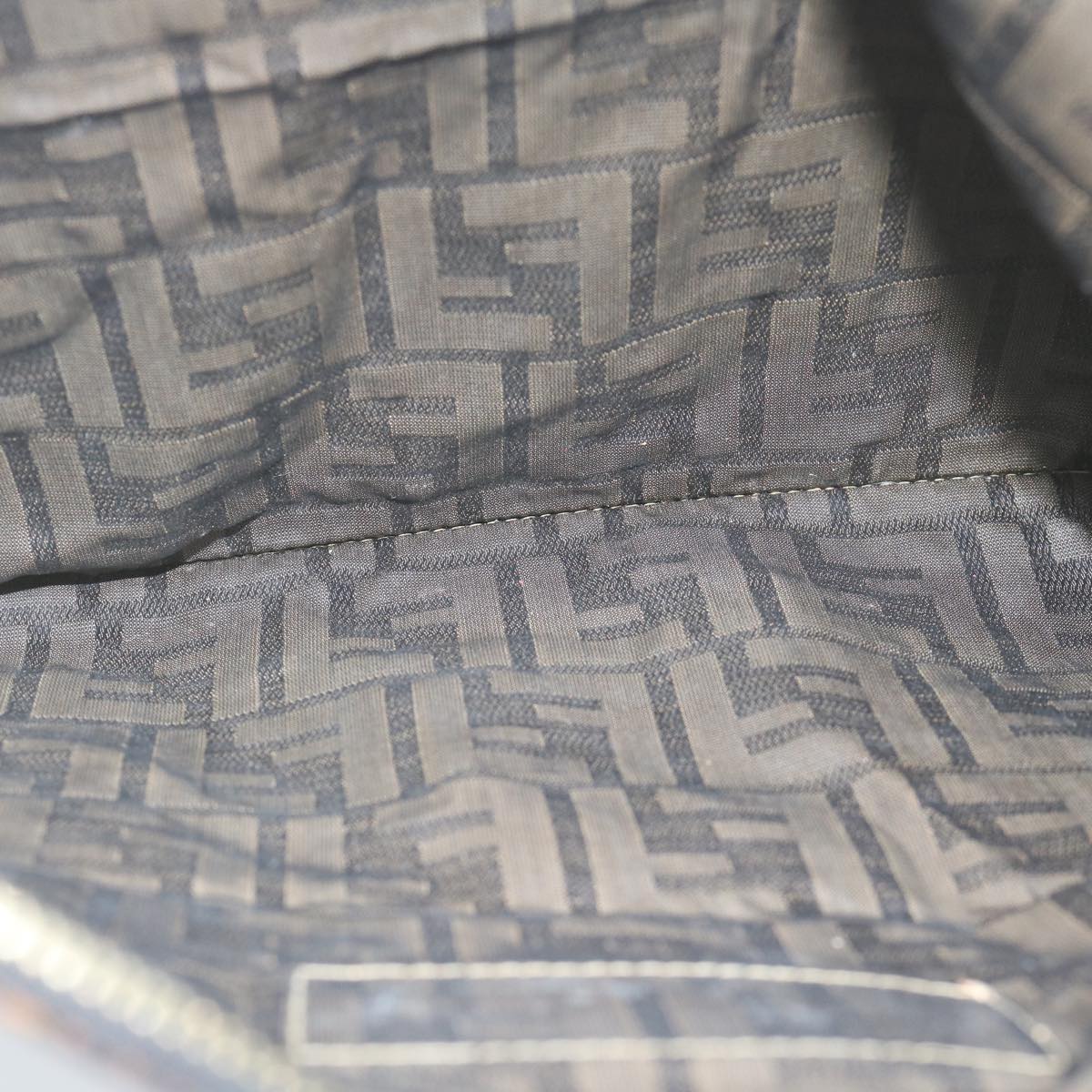 FENDI Zucca Canvas Clutch Bag Black Brown 60048