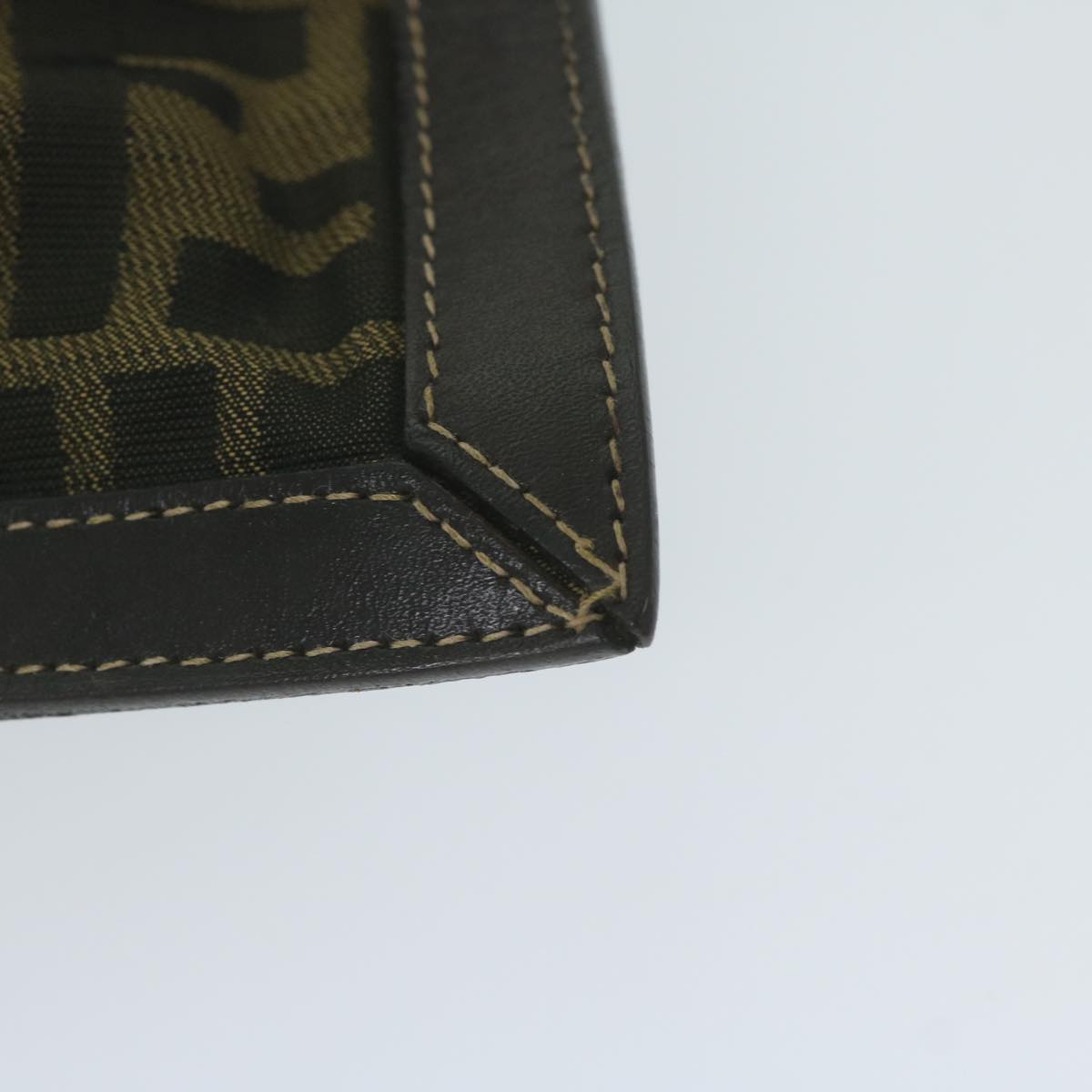FENDI Zucca Canvas Clutch Bag Black Brown 60048