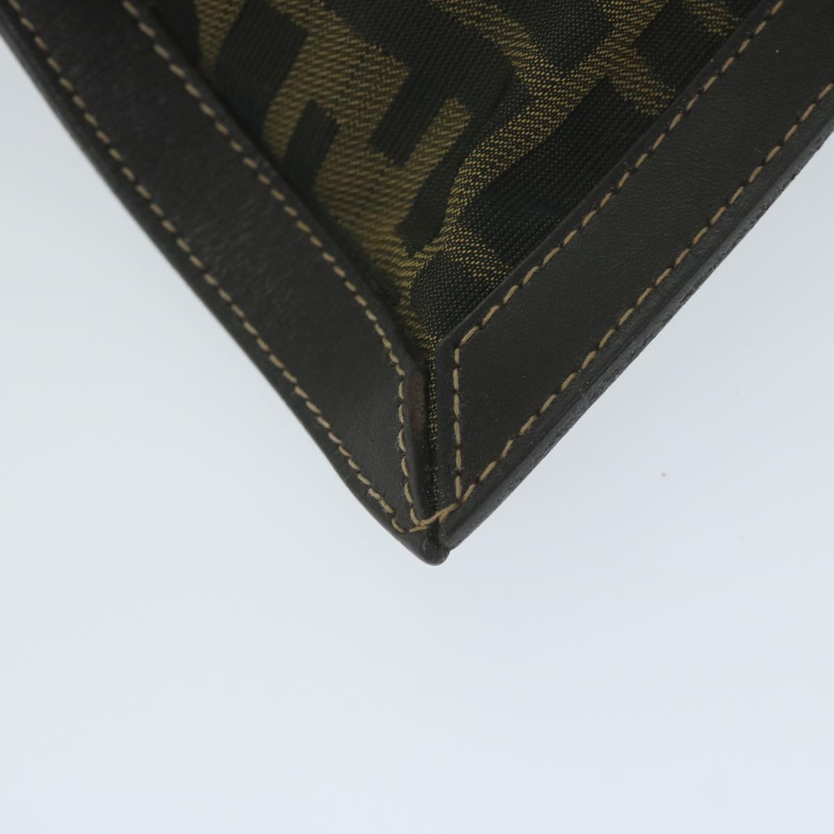 FENDI Zucca Canvas Clutch Bag Black Brown 60048