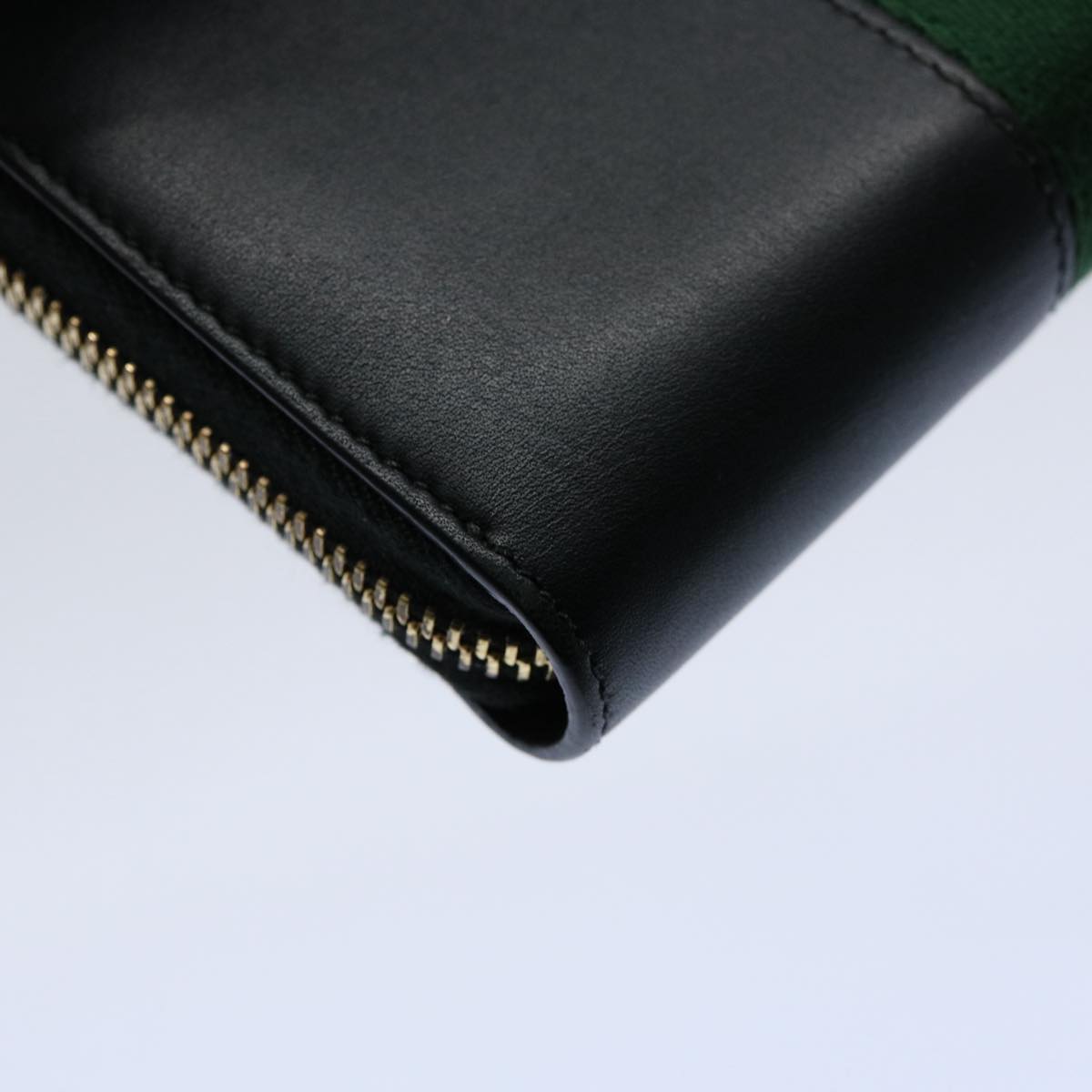 GUCCI Silvi Web Sherry Line Long Wallet Leather Black Red 476083 60085A