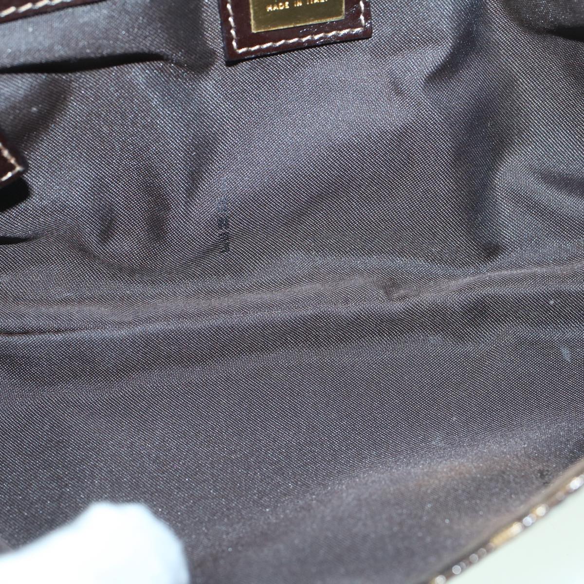 FENDI Zucchino Canvas Shoulder Bag Coated Canvas Brown 60109