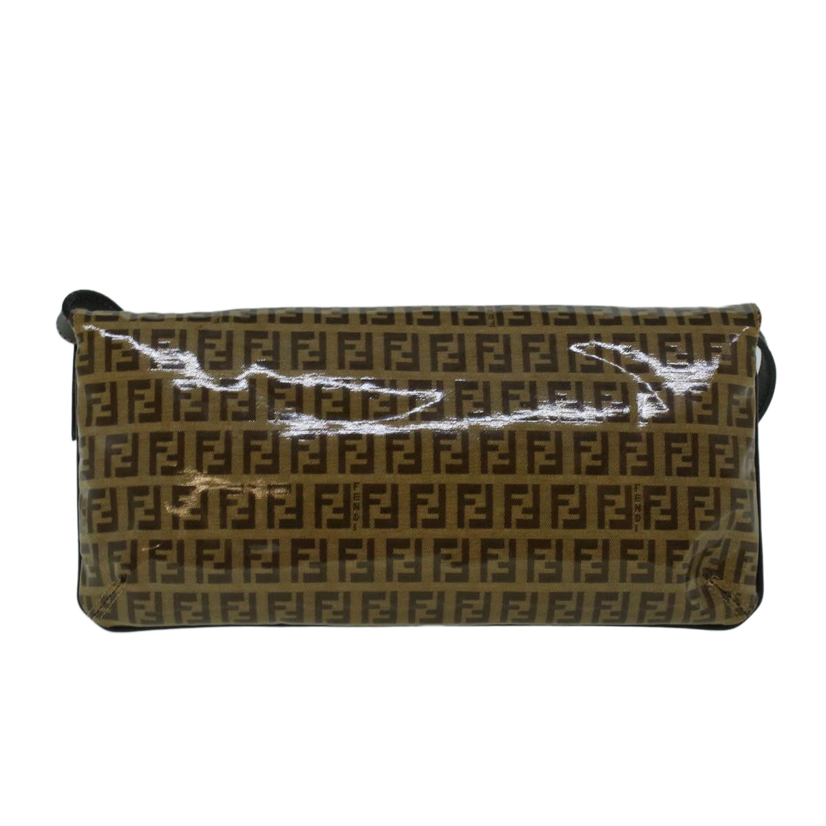 FENDI Zucchino Canvas Shoulder Bag Coated Canvas Brown 60109