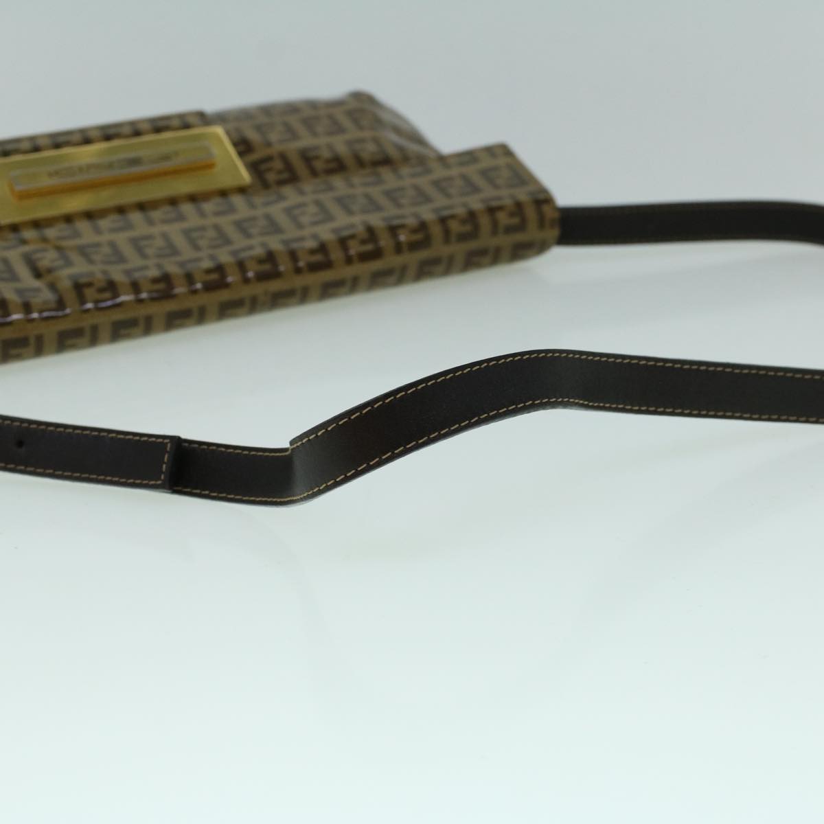 FENDI Zucchino Canvas Shoulder Bag Coated Canvas Brown 60109
