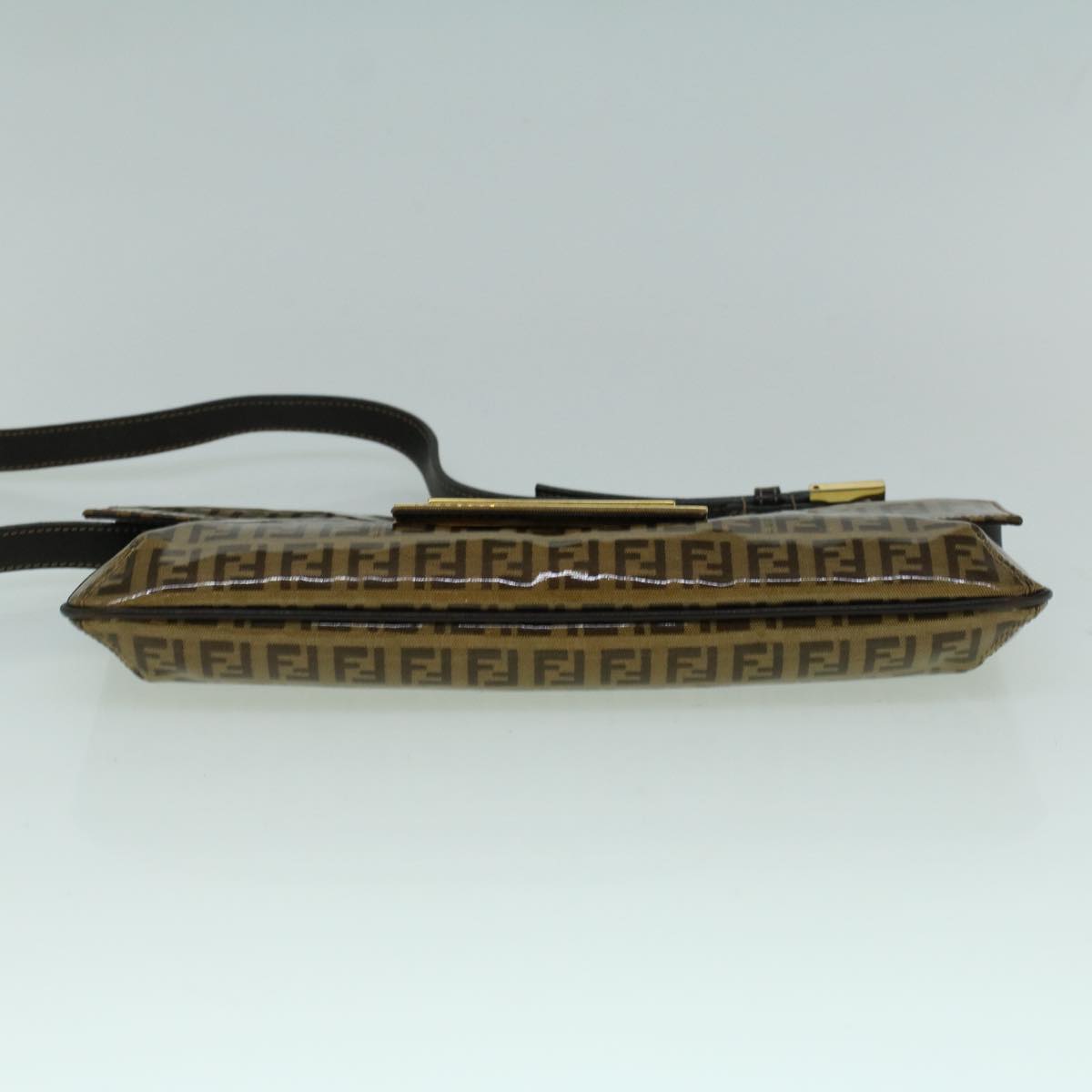 FENDI Zucchino Canvas Shoulder Bag Coated Canvas Brown 60109
