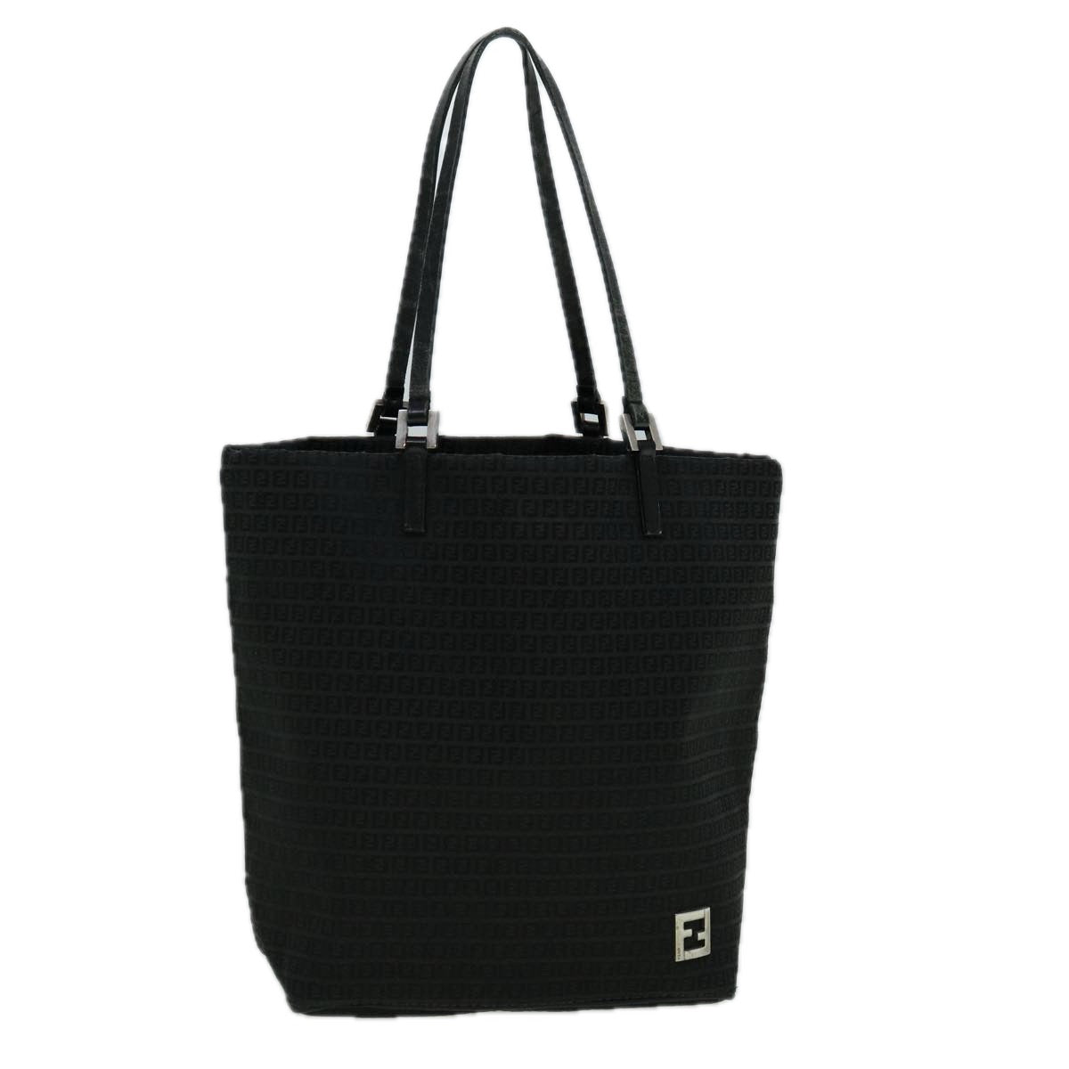 FENDI Zucchino Canvas Tote Bag Black 60280