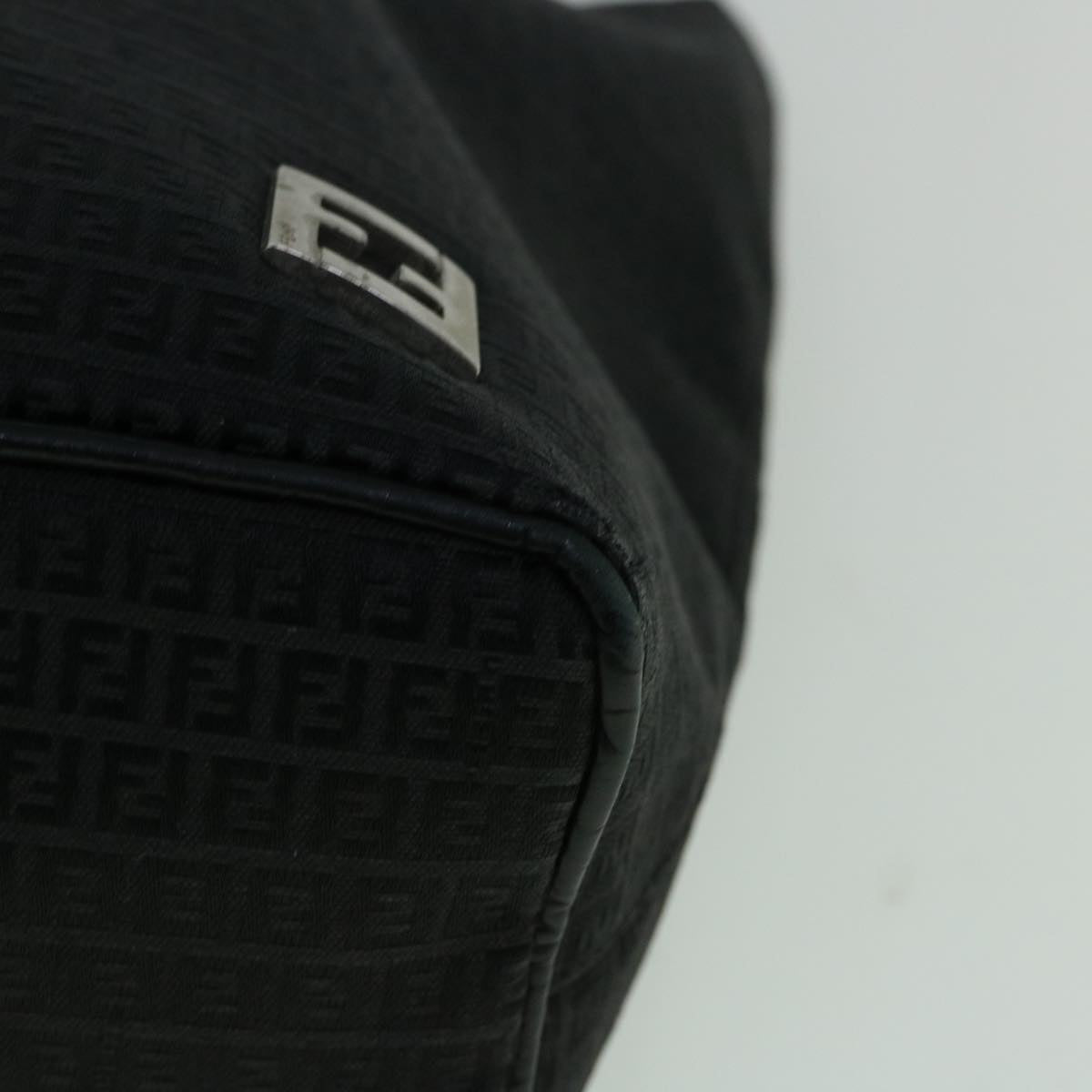 FENDI Zucchino Canvas Tote Bag Black 60280