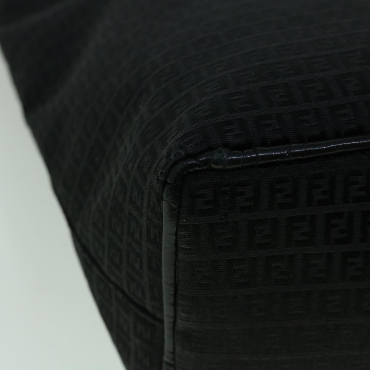 FENDI Zucchino Canvas Tote Bag Black 60280