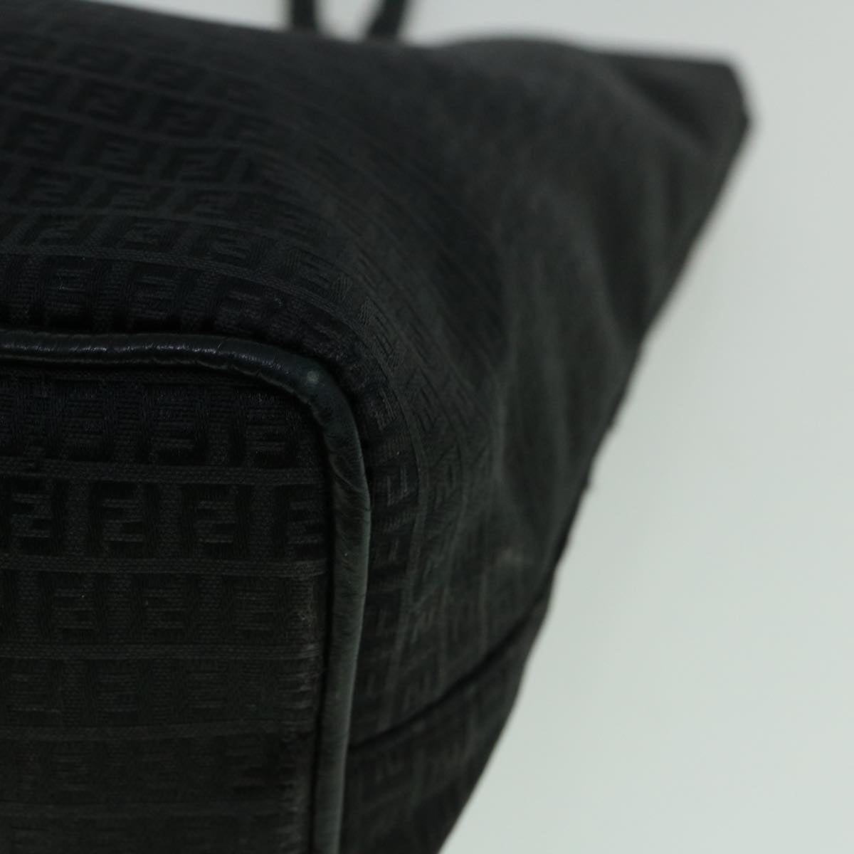 FENDI Zucchino Canvas Tote Bag Black 60280