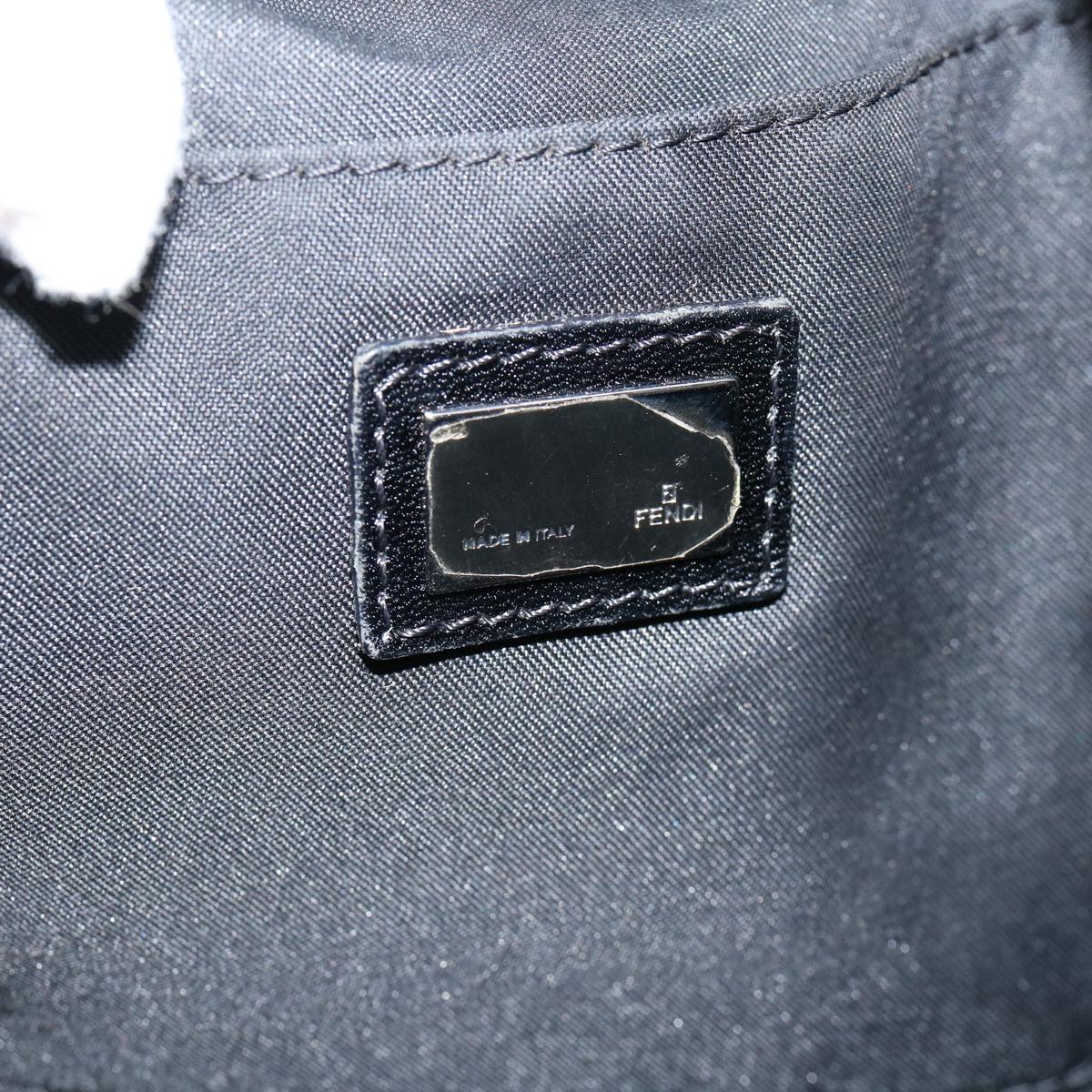FENDI Zucchino Canvas Tote Bag Black 60280