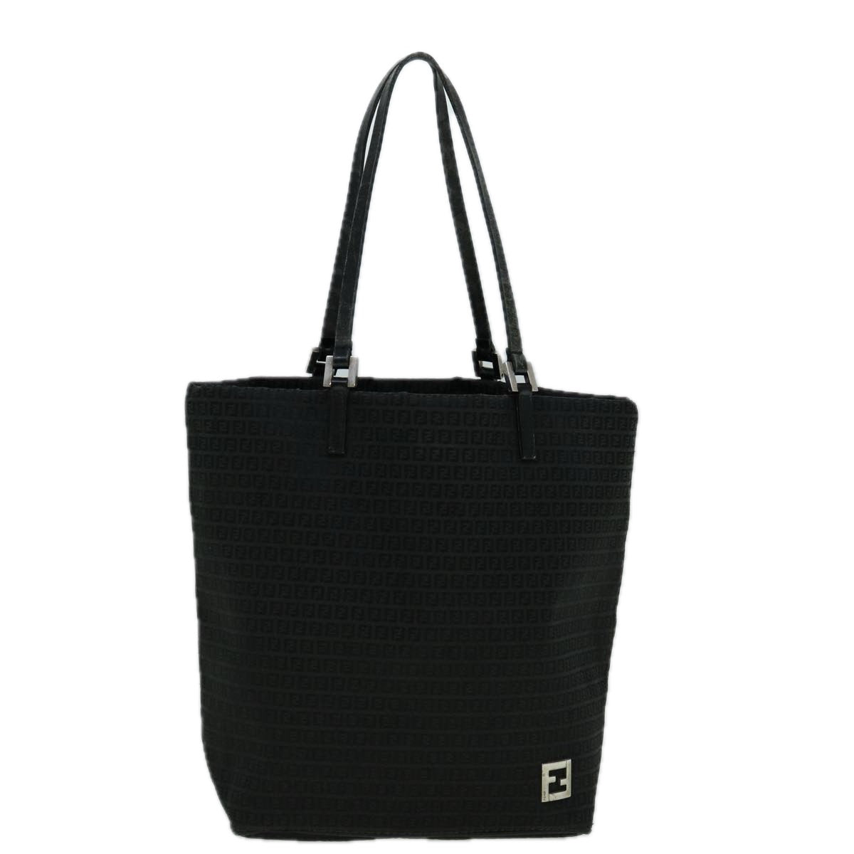 FENDI Zucchino Canvas Tote Bag Black 60280
