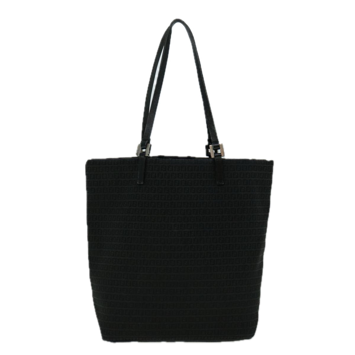 FENDI Zucchino Canvas Tote Bag Black 60280