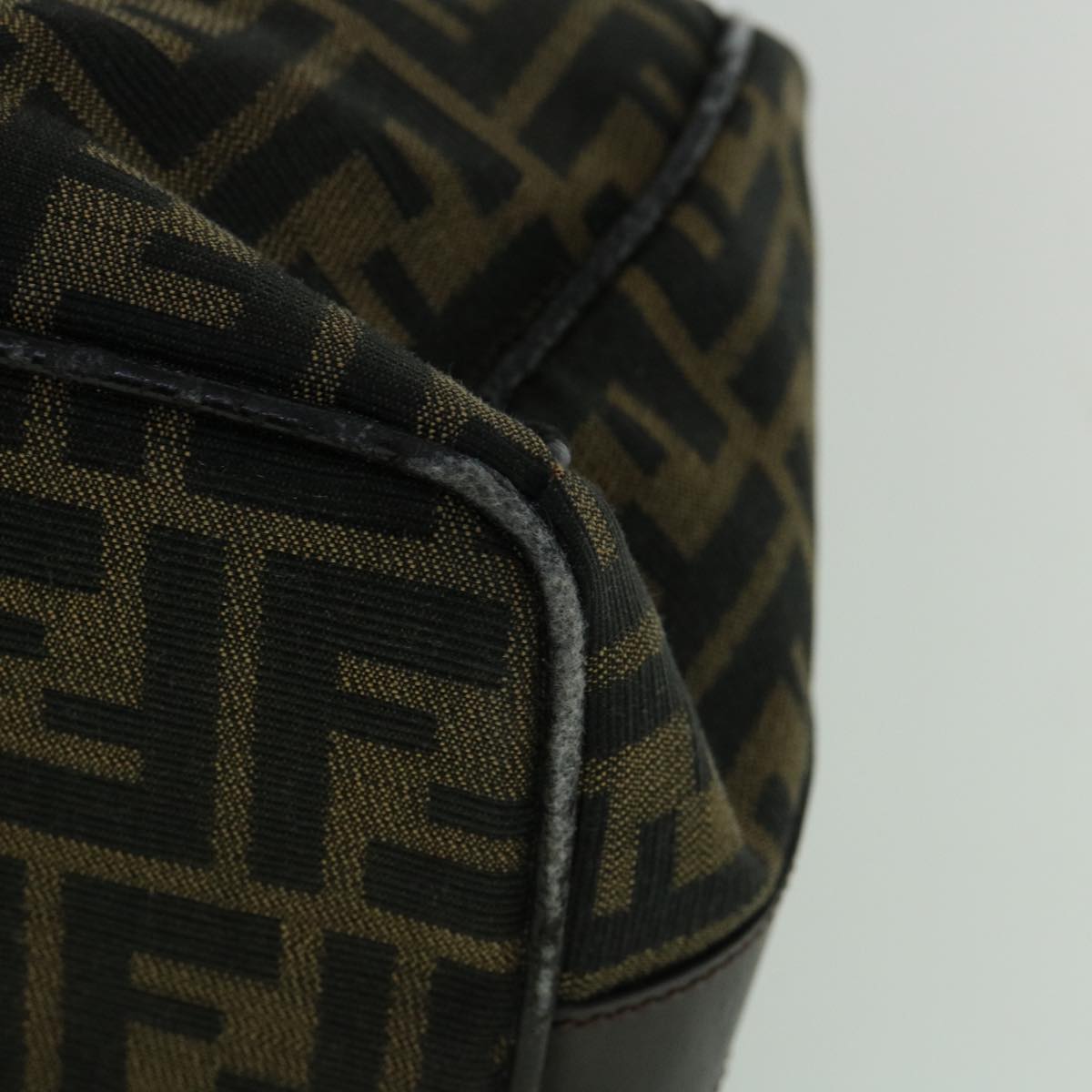 FENDI Zucca Canvas Vanity Hand Bag Brown 60287