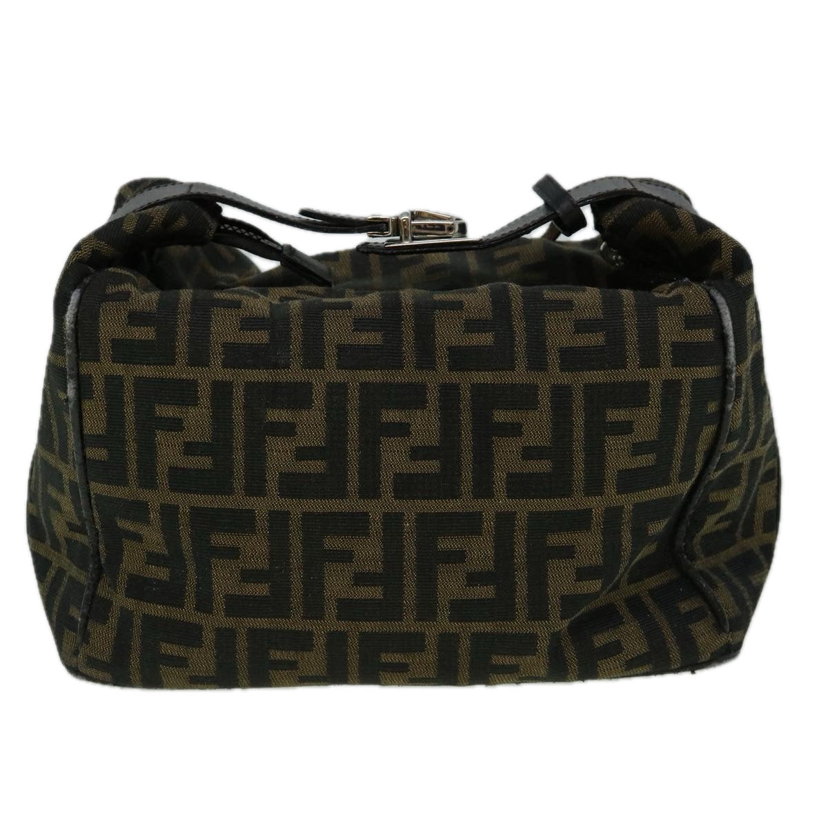 FENDI Zucca Canvas Vanity Hand Bag Brown 60287