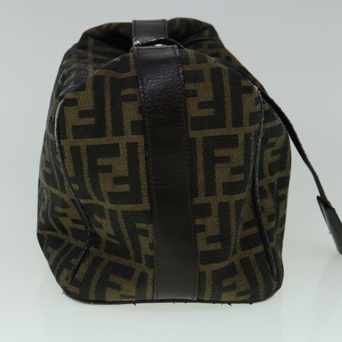 FENDI Zucca Canvas Vanity Hand Bag Brown 60287