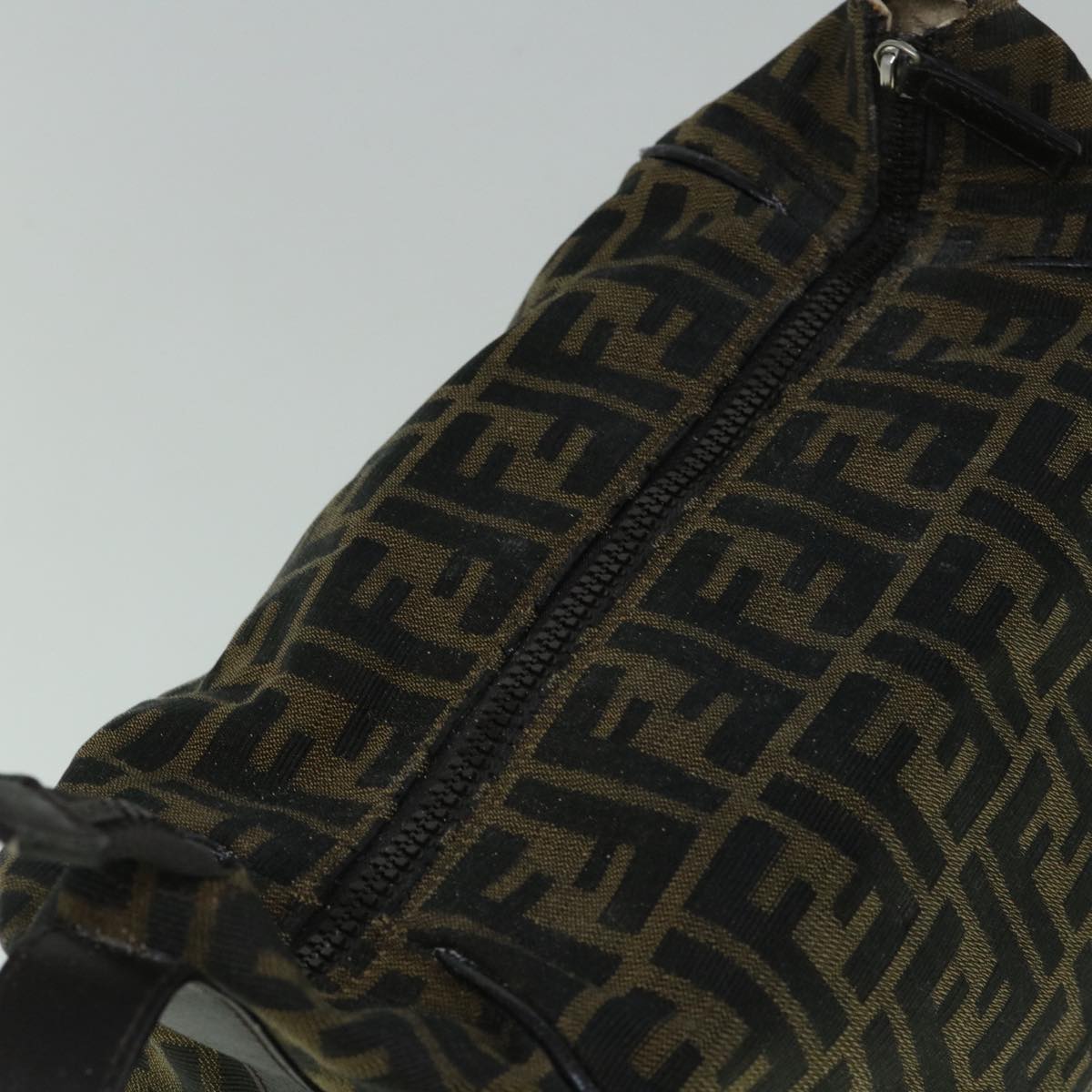 FENDI Zucca Canvas Vanity Hand Bag Brown 60287
