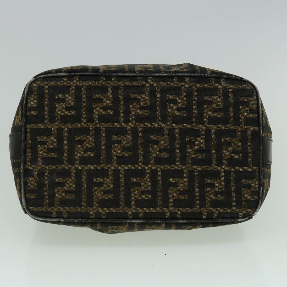 FENDI Zucca Canvas Vanity Hand Bag Brown 60287
