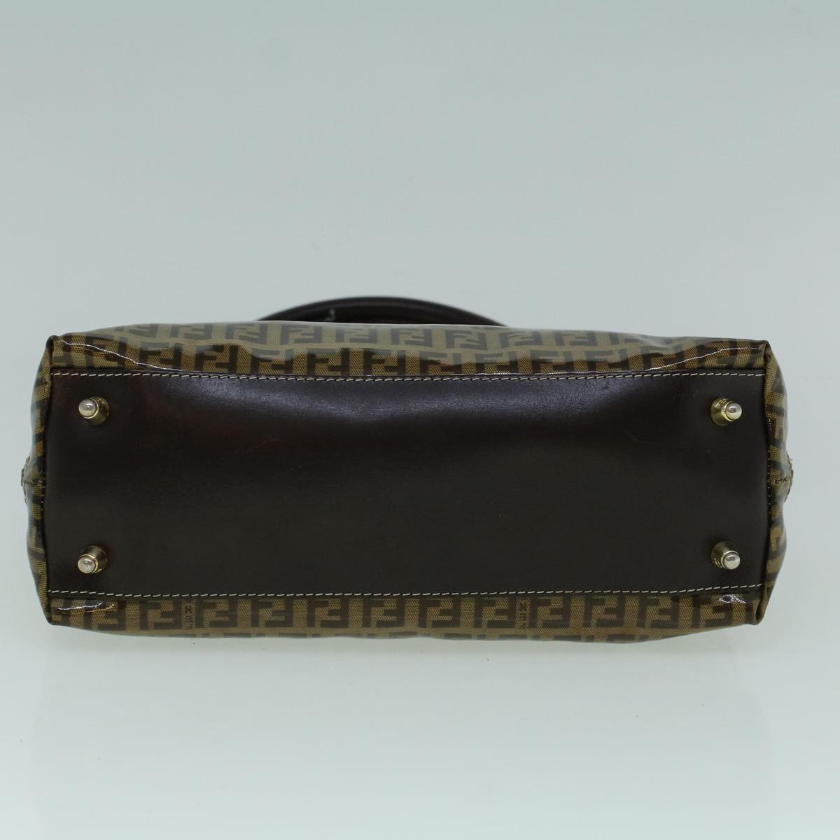 FENDI Zucchino Canvas Hand Bag Coated Canvas Brown 60354