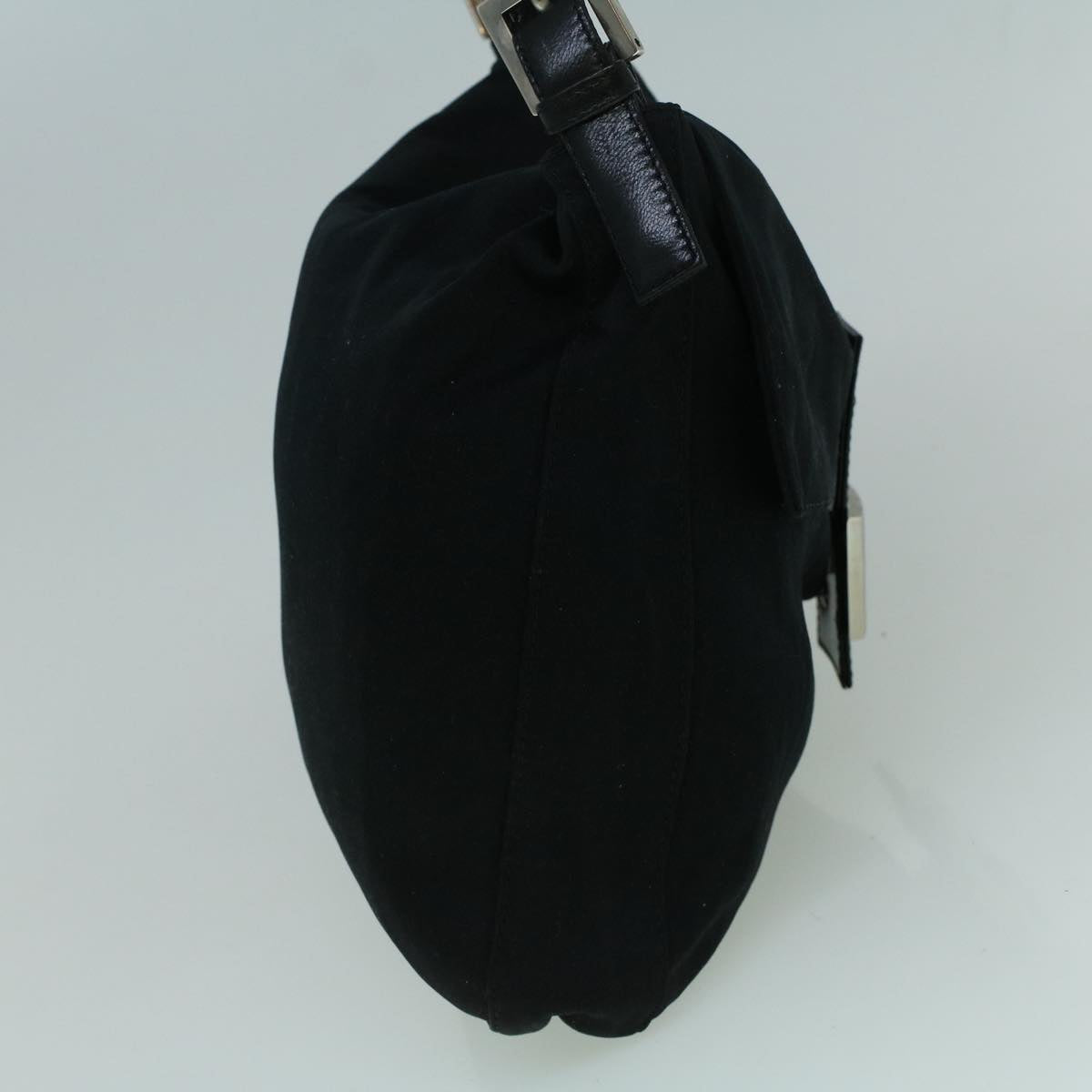 FENDI Mamma Baguette Shoulder Bag Nylon Black 60359