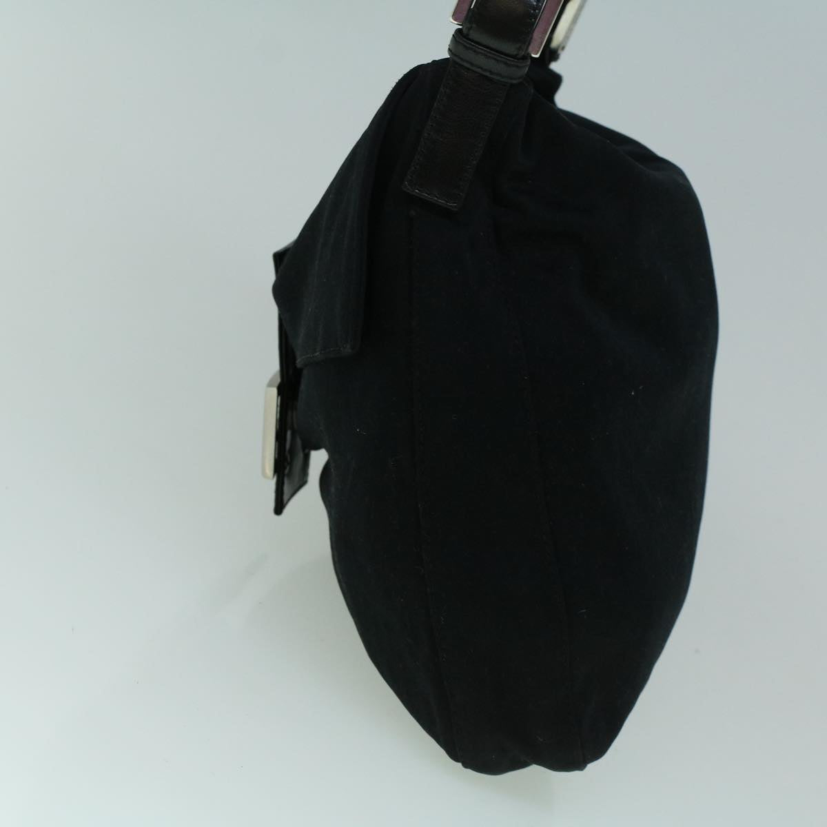 FENDI Mamma Baguette Shoulder Bag Nylon Black 60359